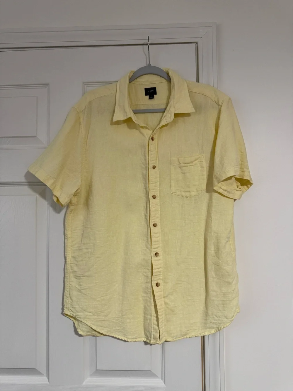 NWOT J. Crew Pale Yellow Short-Sleeve Button-Down Shirt